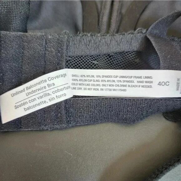 Auden bra ladies black lace bra size 40C - Picture 5 of 6